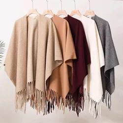 All-match Women Sweaters Cardigan Wraps Ladies Cashmere Pashmina Shawl Thick Scarf Stoles Warm Women Ponchos Capes Warm Blanket