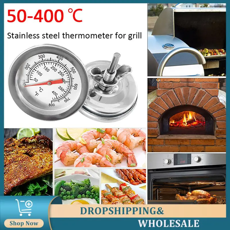 Grill Thermometer Smoker Temperature Gauge For Kitchen Barbecue Thermometer Household 50℃400℃ Cooking Food Temperature Bbq Gauge