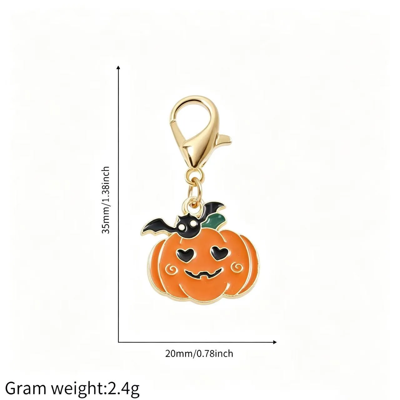 Halloween-Kürbis-Geist-Katzen-Anhänger mit Karabinerverschluss, Legierungs-Emaille-Taschenornament, Unisex-Rucksack-Accessoire, Partygeschenk – Detail 17