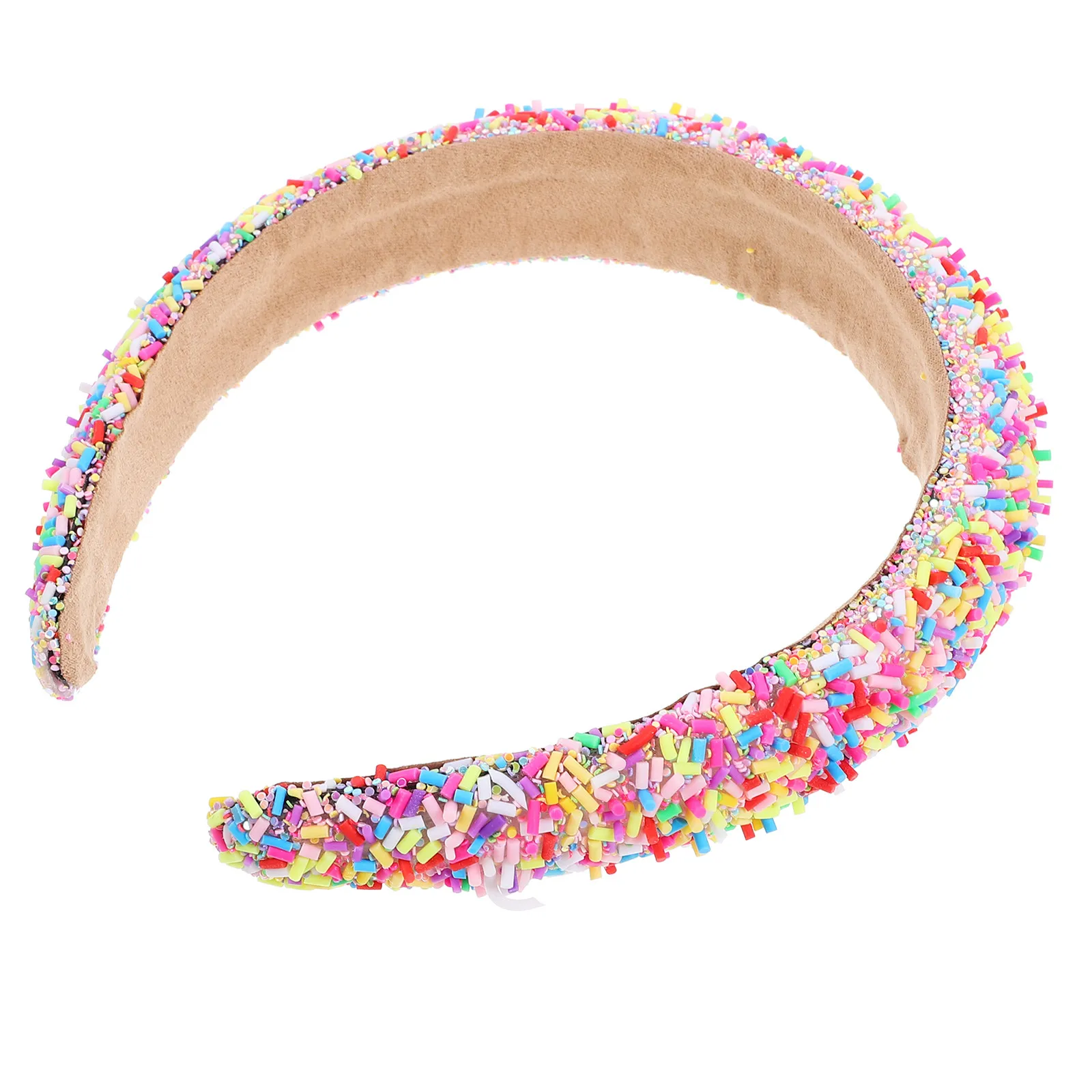 

Широкая повязка на голову с декоративными элементами в конфетных цветах, удобная, мягкая, гибкая, аксессуар для женщин, широкие повязки на голову