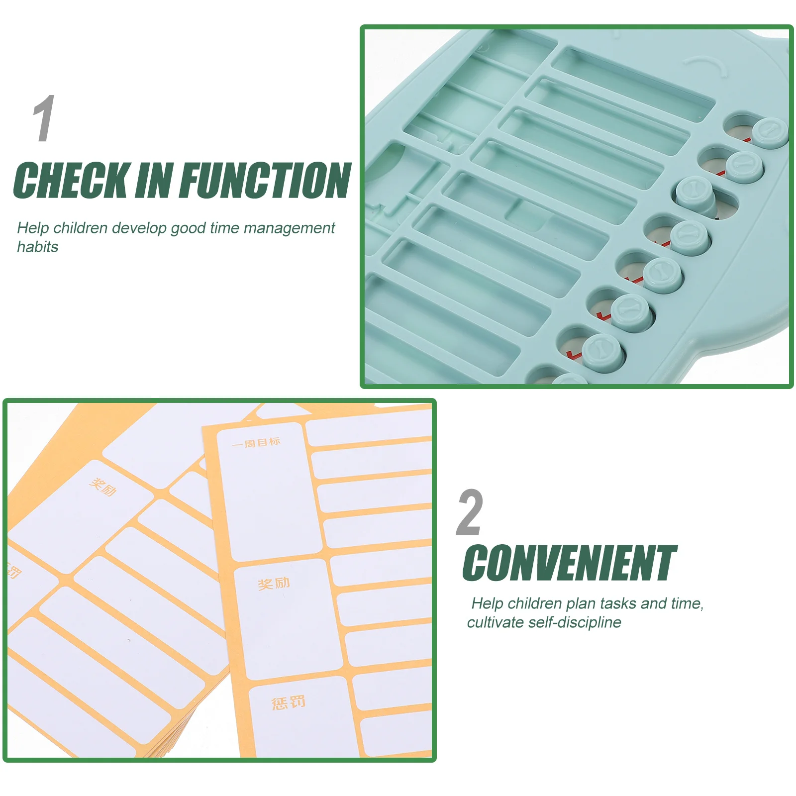 1 مجموعة إدارة الوقت للأطفال مخطط المهام قابل للمسح الانضباط الذاتي المقتفي الروتينية اليومية المنظم للأطفال المحمولة #4