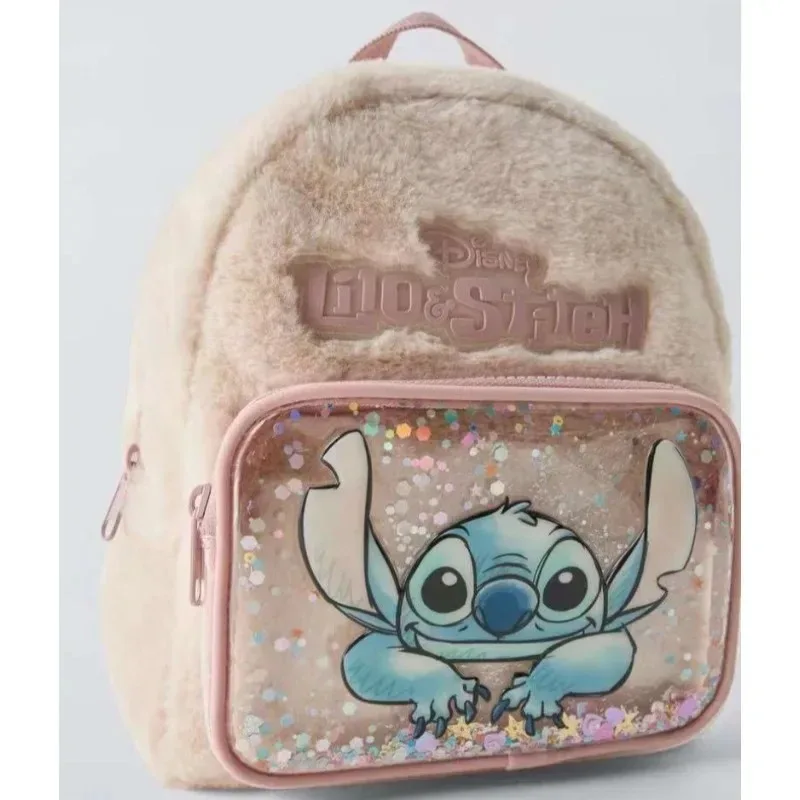 Lovely Double-Shoulder School Bag with Lilo & Stitch Plush Great Gift for Preschoolers and Primary Schoolers Disney Backpack