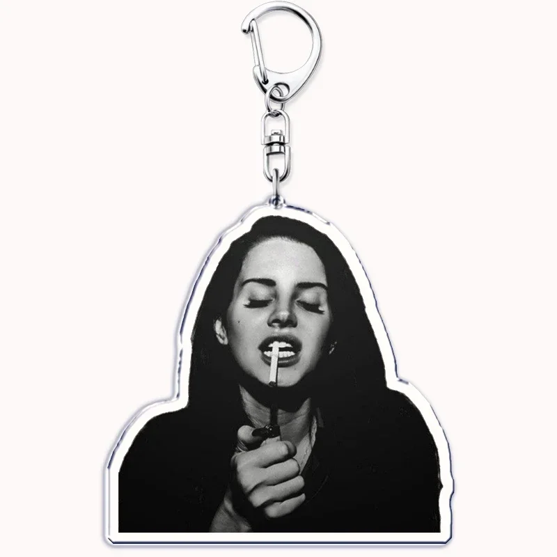 Hot Singer Lana Del Rey Keychain for Accessories Bag Pendant Born To Die Ultraviolence Key Chain Ring Keyring Jewelry Fans Gifts