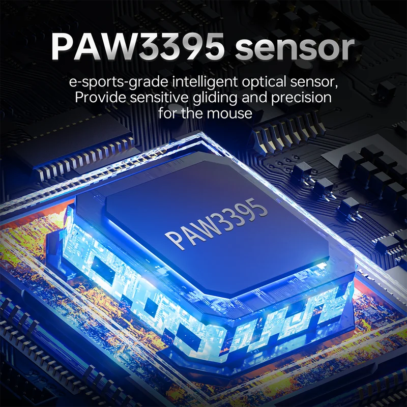 AJAZZ AJ199 Max إصدار من ألياف الكربون ماوس ألعاب لاسلكي بثلاثة أوضاع PAW3311/PAW3395 63g خفيف الوزن مريح للمكتب 800MAH #5