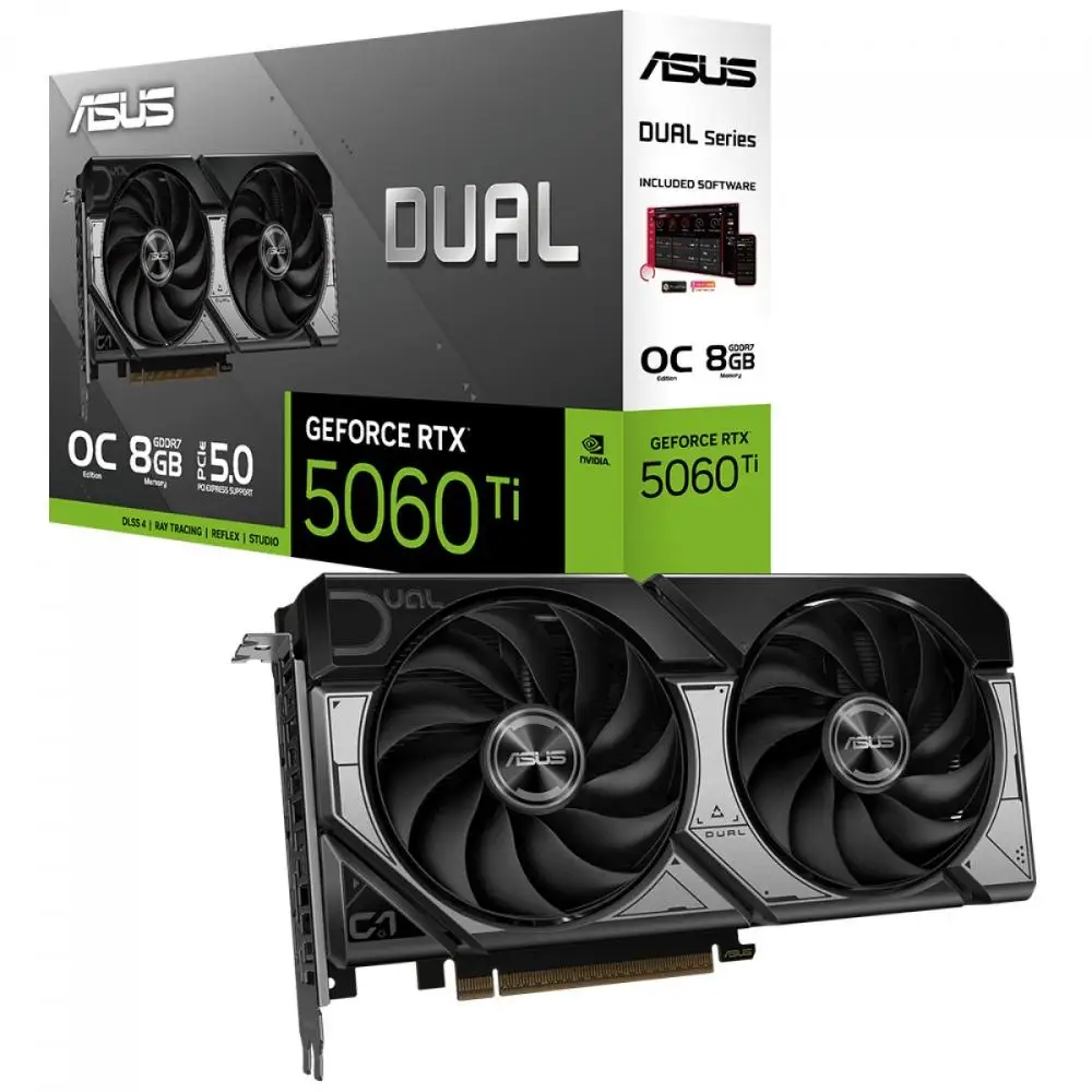 بطاقة فيديو Asus Dual NVIDIA GeForce RTX 5060 Ti OC 8GB DDDR7 DLSS Ray Tracking DUAL-RTX5060TI-O8G #1