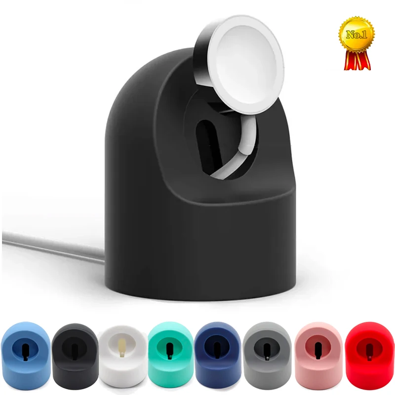 Charger Stand Mount Silicone Dock Holder for Apple Watch Series 9/8/7/6/5/4/3/2/1 Ultra 44mm/42mm/40mm/45mm/49mm Charge Cable