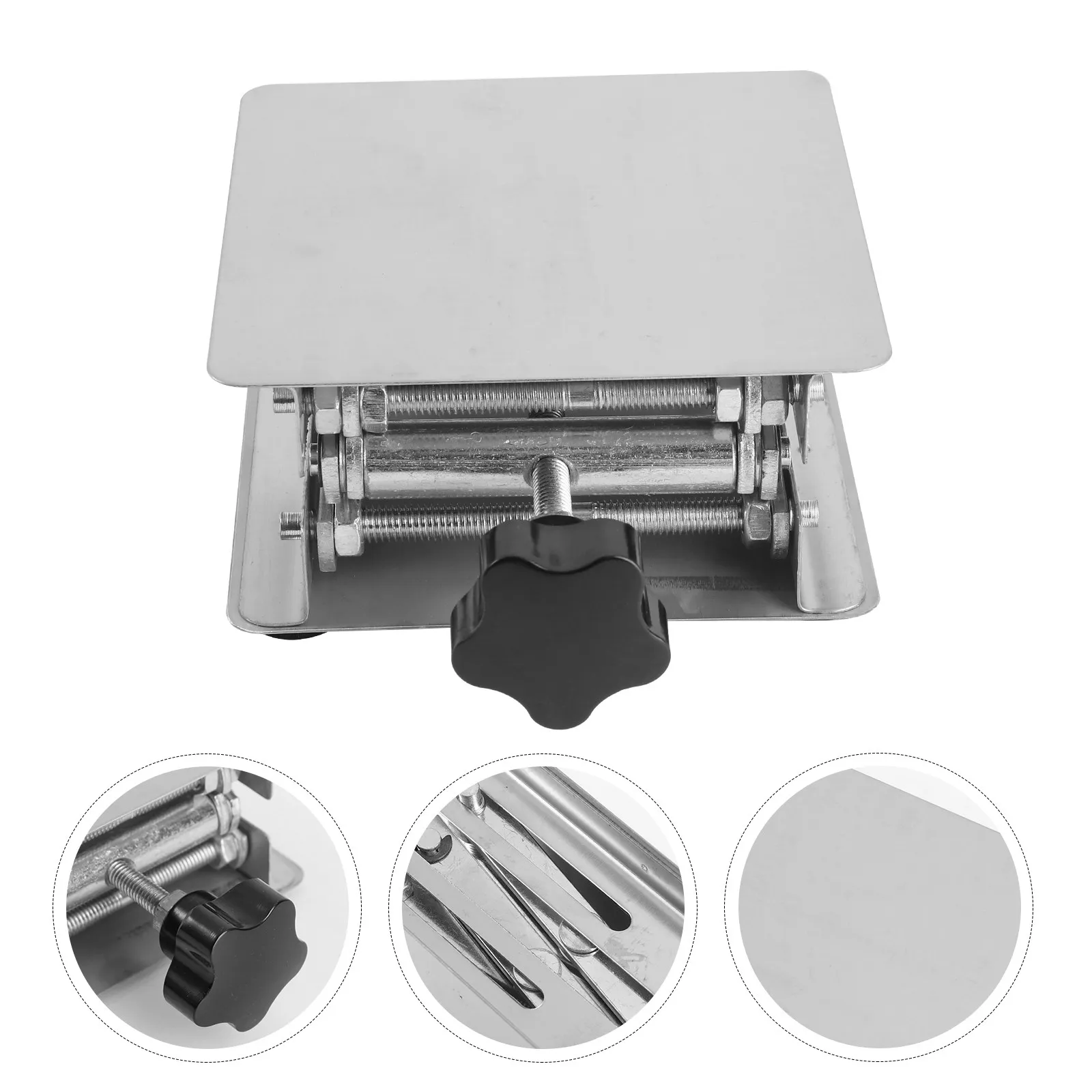 Laboratory Scissor Jack Stand Stainless Steel Adjustable Height Lifting Platform for Scientific Lab Use