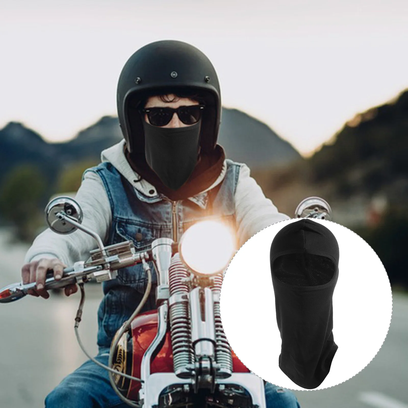 

Balaclava Motorcycle Head Cover Uv Proof Breathable Fabric for Men Women Cycling Skiing Riding Balaclava Headwear