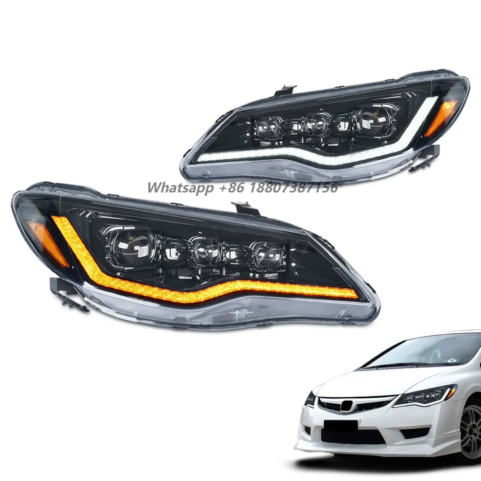 

DK Motion Led Headlamp for 8th Gen Headlights FD1 FD2 FD6 Type-R 2006-2012 Car Head Lights Front Lights