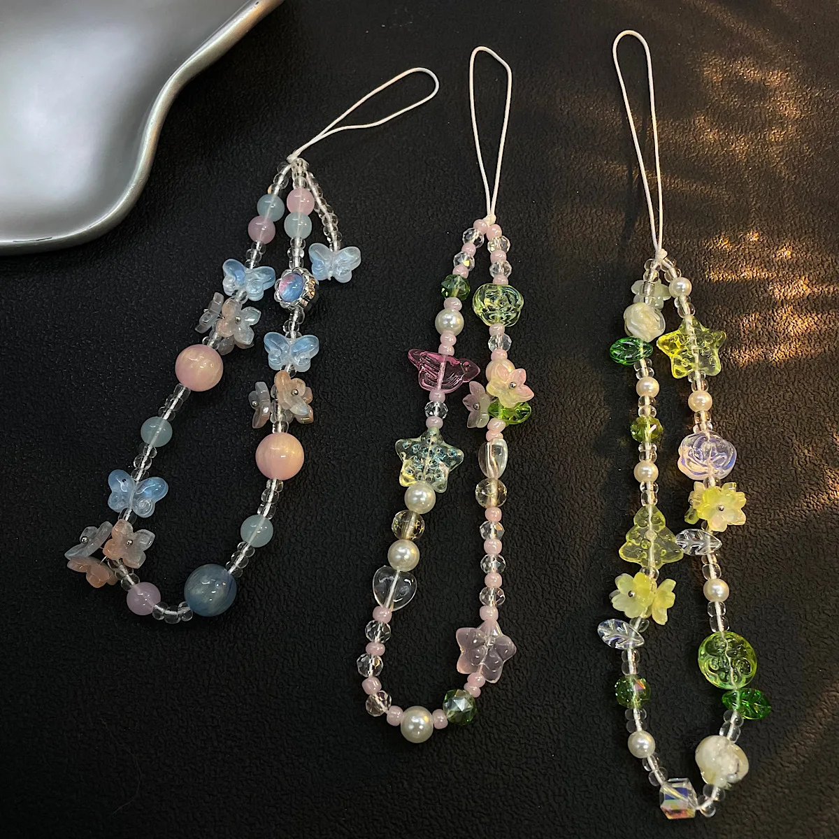 

Ins Girl Fresh Beaded Phone Chain CCD Camera Pendant Keychain USB Disk Phone Case Hanging Rope For iPhone 17 16 Samsung