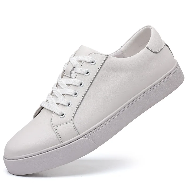 Genuine Leather Casual Men Women Flat Couple Shoes Full Grain Brand White Shoes 2022 New Arrival Fashion Sport Sneakers