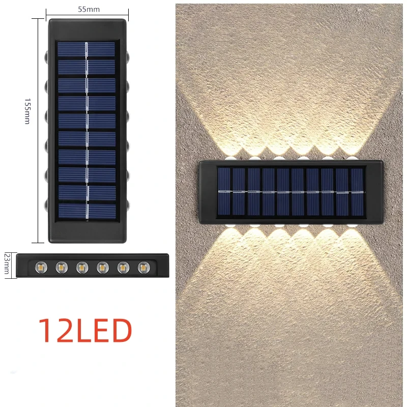 Solar LED-buitenlicht Solar-verlichting Sensorlamp Straatverlichting Buitentuindecoratie Garland Waterdichte zonne-wandlamp