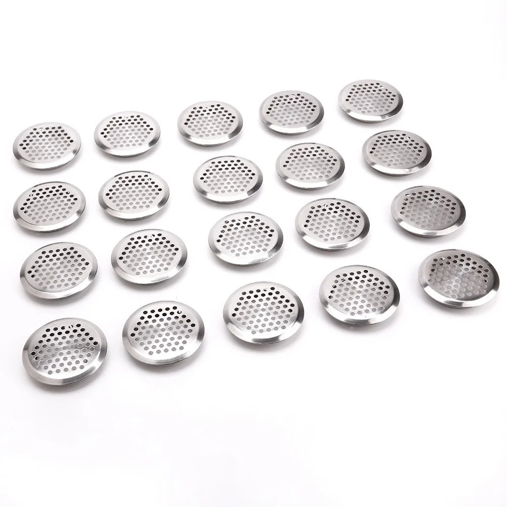 20 Pcs Window Blinds Shutters Furniture Ventilation Cover Round Air Grill Louver Cabinet Flow