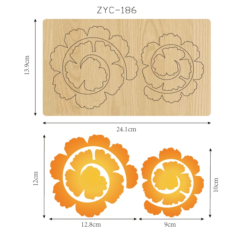 ZYC-186-187-188-189 flower wooden cutting mold suitable for die-cutting machines