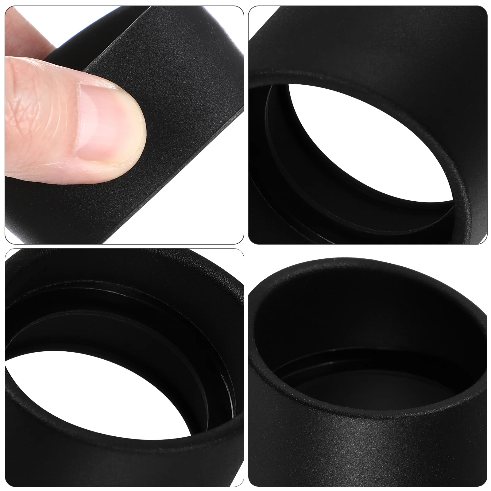 2 Pcs Microscope Glasses Accessories Cylinder Eyepiece Cups Black Shield