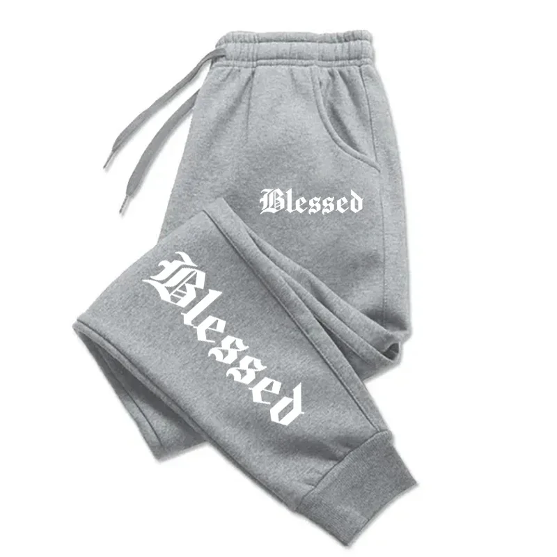 Letter of Blessing printed men's and women's activewear leggings Sportswear men's drawstring Y2K pants Jogging sweatpants