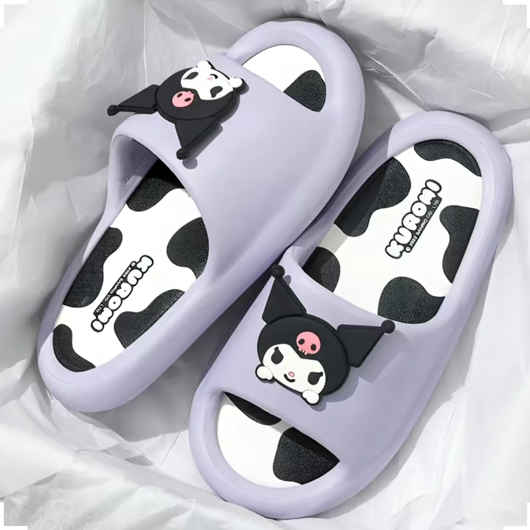 Sanrio Kawaii Hello Kitty Slippers Kids Anime Cinnamoroll Kuromi Melody Cute Cartoon Summer Indoor Soft Bottom Non-slip Shoes