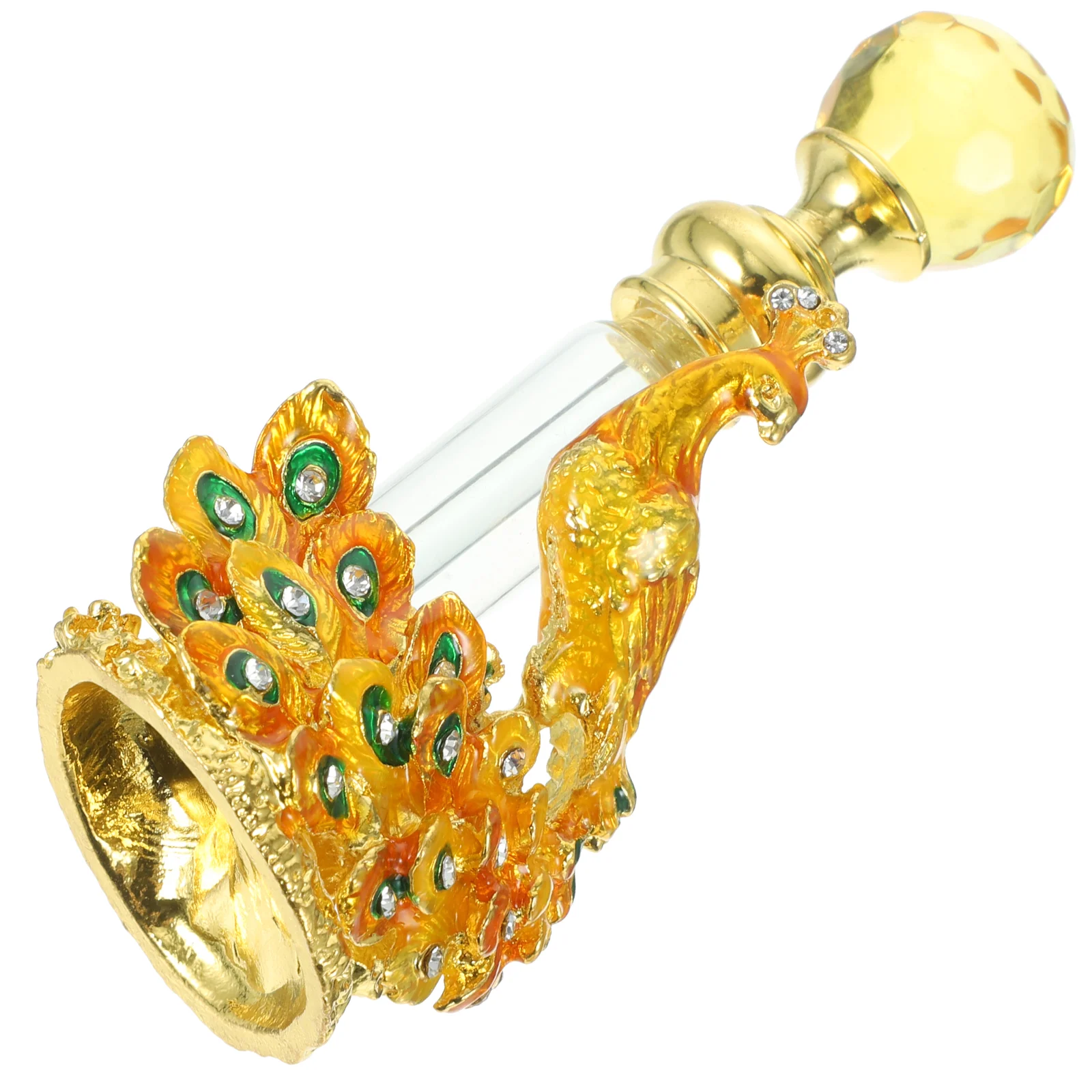 

Enamel Perfume Bottle Women Storage Glass Metal Crystal Essential Oil Holder Alloy Travel Accessory Vintage