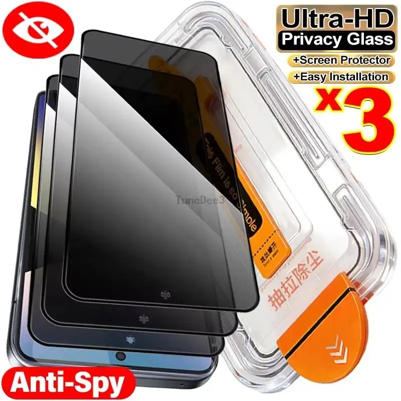 

Dust Free Installation Privacy Screen Protector For Iphone 16 15 13 12 11 14 Pro Max Plus 17 Air X XS XR Anti-Spy Glass
