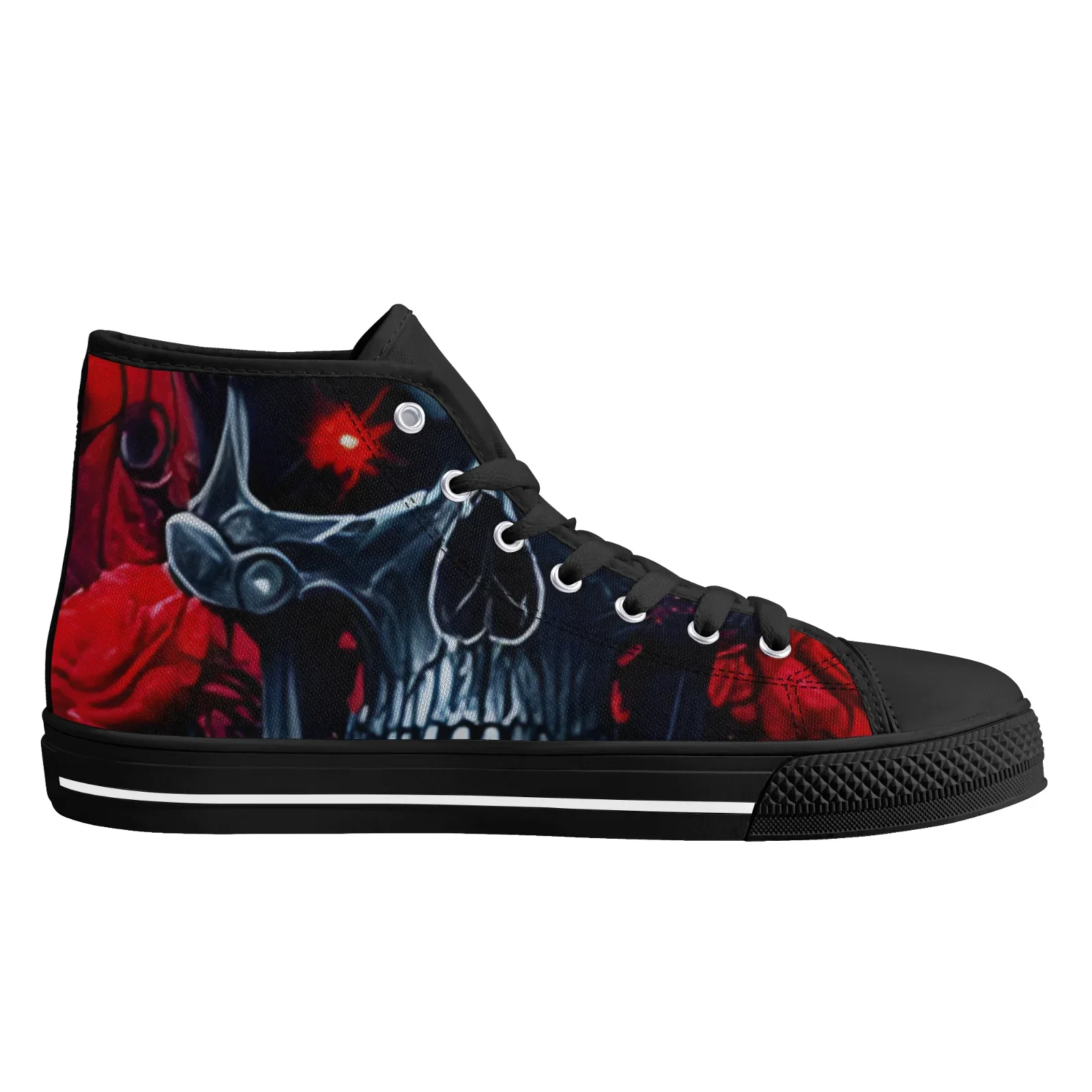 Custom Shoes Boys Girls Vulcanized Shoes Classic High Top Canvas Shoes Gothic Skull Floral Female Flats Sneakers Footwears - view 3