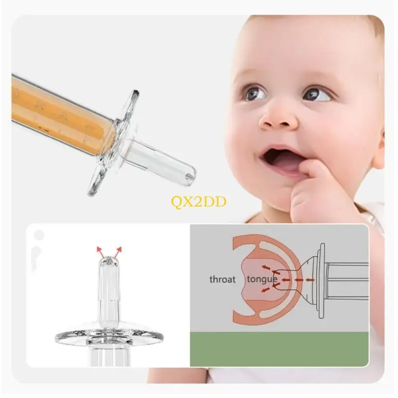 QX2D Cartoon Baby Feeder Infant Juice Dropper Baby Needle Squeeze Dispenser