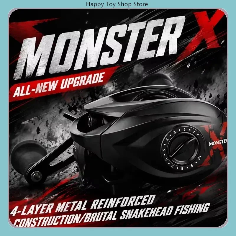 Takuma Monster X Heavy Cover Baitcasting Fishing Reel Metal Anti Backlash Structure Long Cast Reel for Big Snakehead Fishing Pro