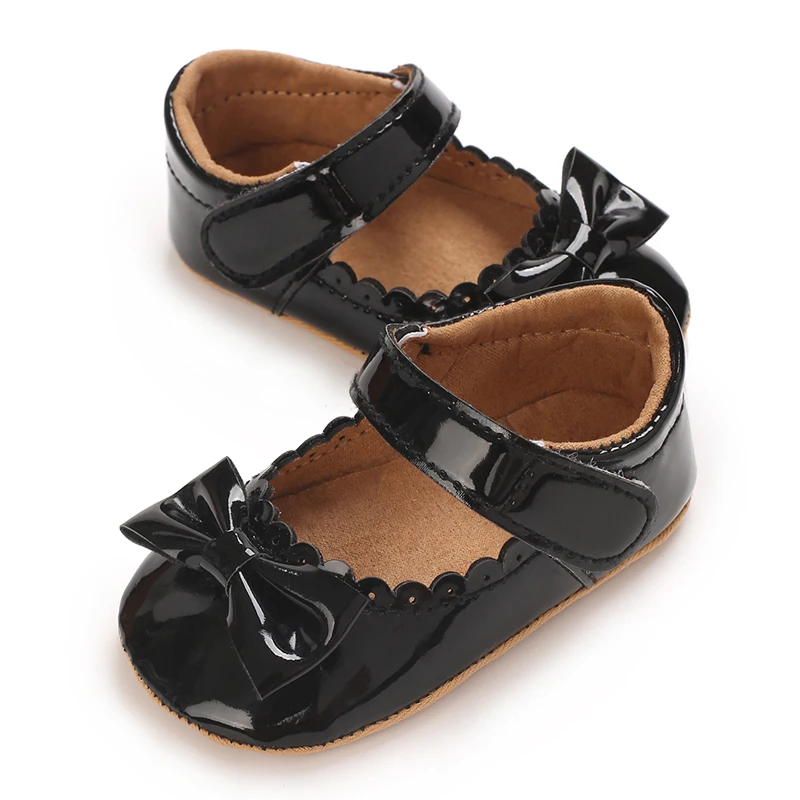 أحذية الربيع والخريف للأطفال بفيونكة أحذية الأميرة أحذية أطفال بخطوة ذات سطح مشرق ومضادة للانزلاق ومضادة للسقوط