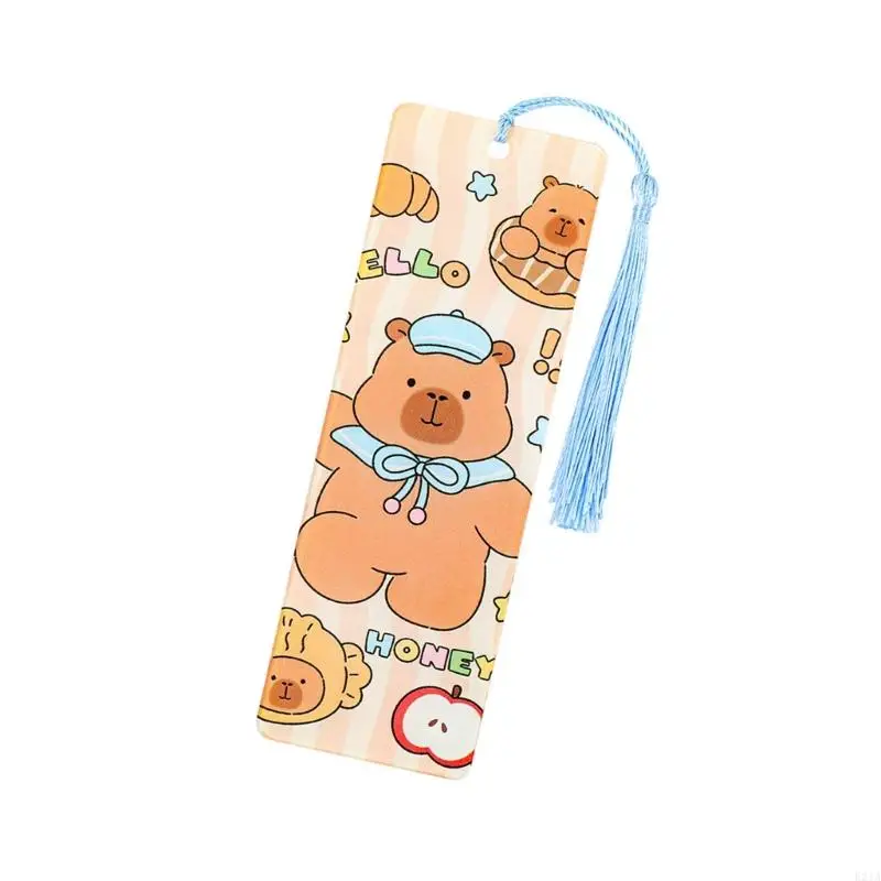  Cartoon Capybara Bookmarks Lovely Book Markers Reading Bookmarks with Tassels