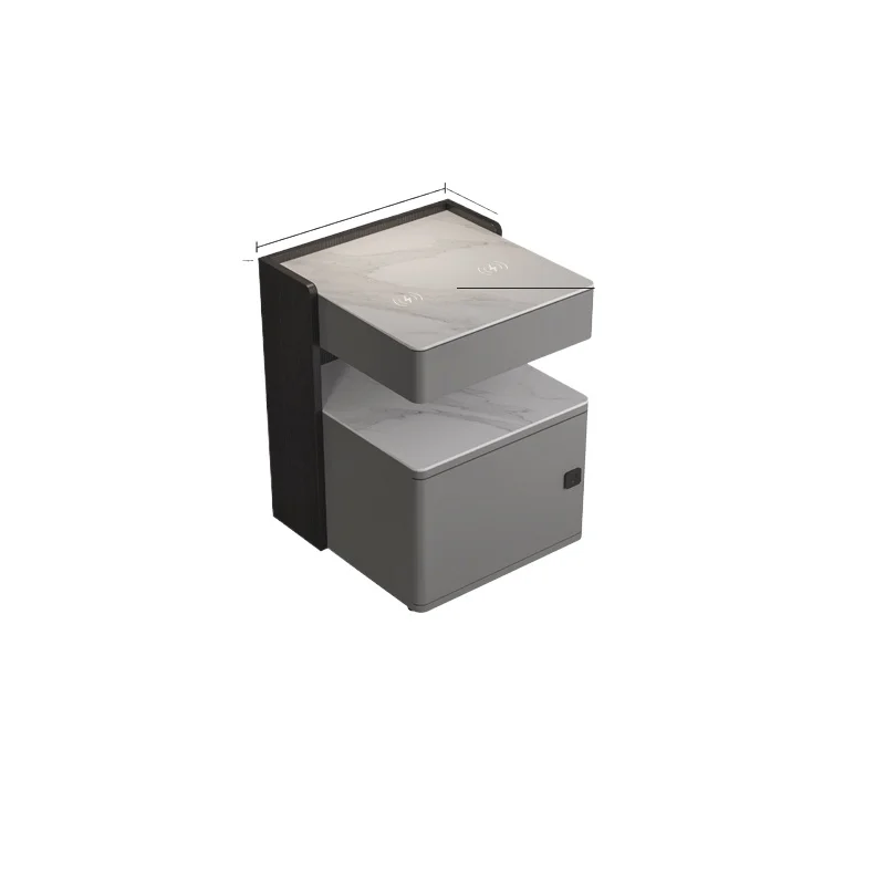 Smart bedside table, fingerprint lock, safe, integrated household anti-theft wireless charging, ultra-narrow bedside table