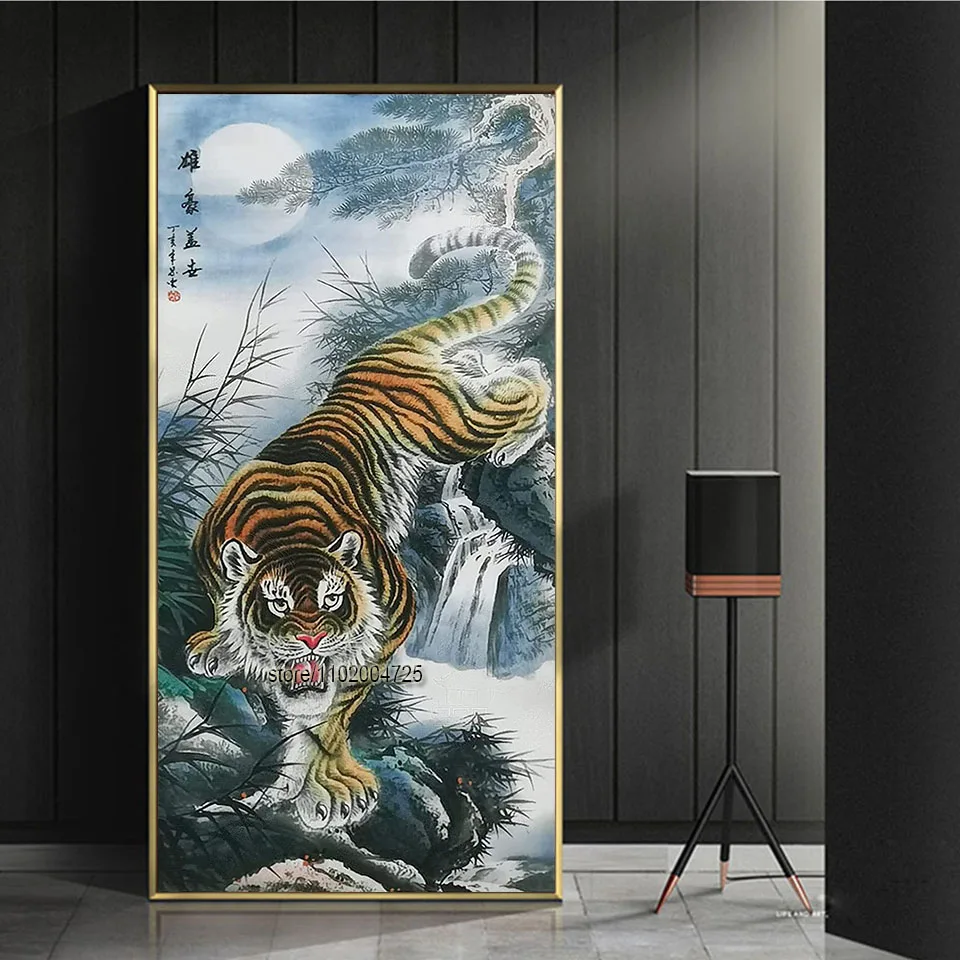 Chinese Fengshui 5d Diamond Painting Kits Deterrence Tiger Full Drill Diamond Mosaic Embroidery Stitch home Oriental Decor