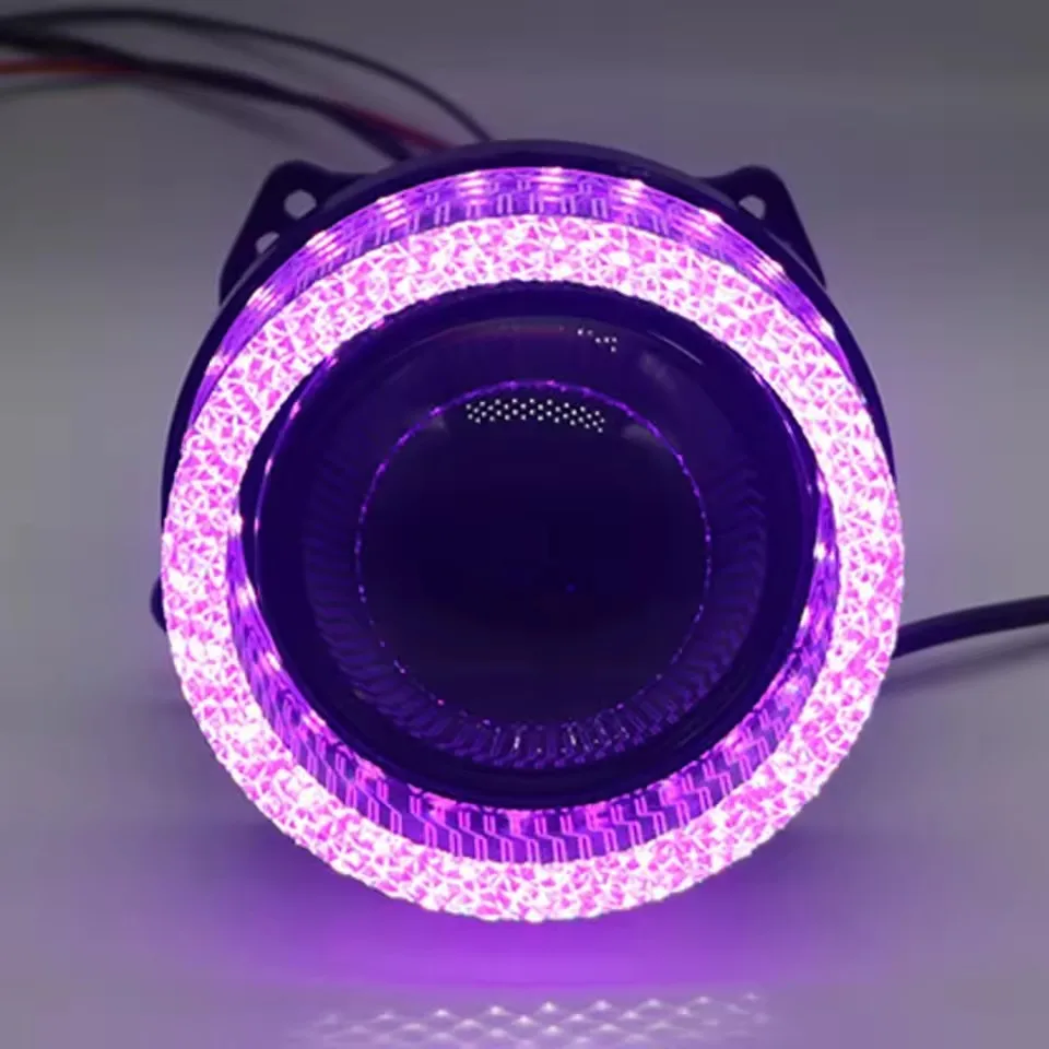 

2.5/3" 5D Symphony Led Angel Eyes Headlight RGB LED Halo Ring Light APP Control DRL Daytime Running Light With Turn Signal Light