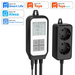 Digital Temperature Controller Socket Thermostat Heater Plug Aquarium Greenhouse Voice Control Via for Tuya Alexa Google Home