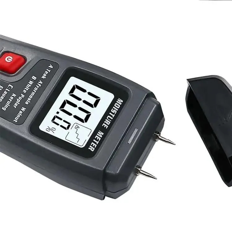EMT01 Holzfeuchtemessgerät 0-99,9% Feuchtigkeitsdetektor Großes LCD-Display Zwei-Pin-Design für Holz, Brennholz, Holzböden – Detail 3