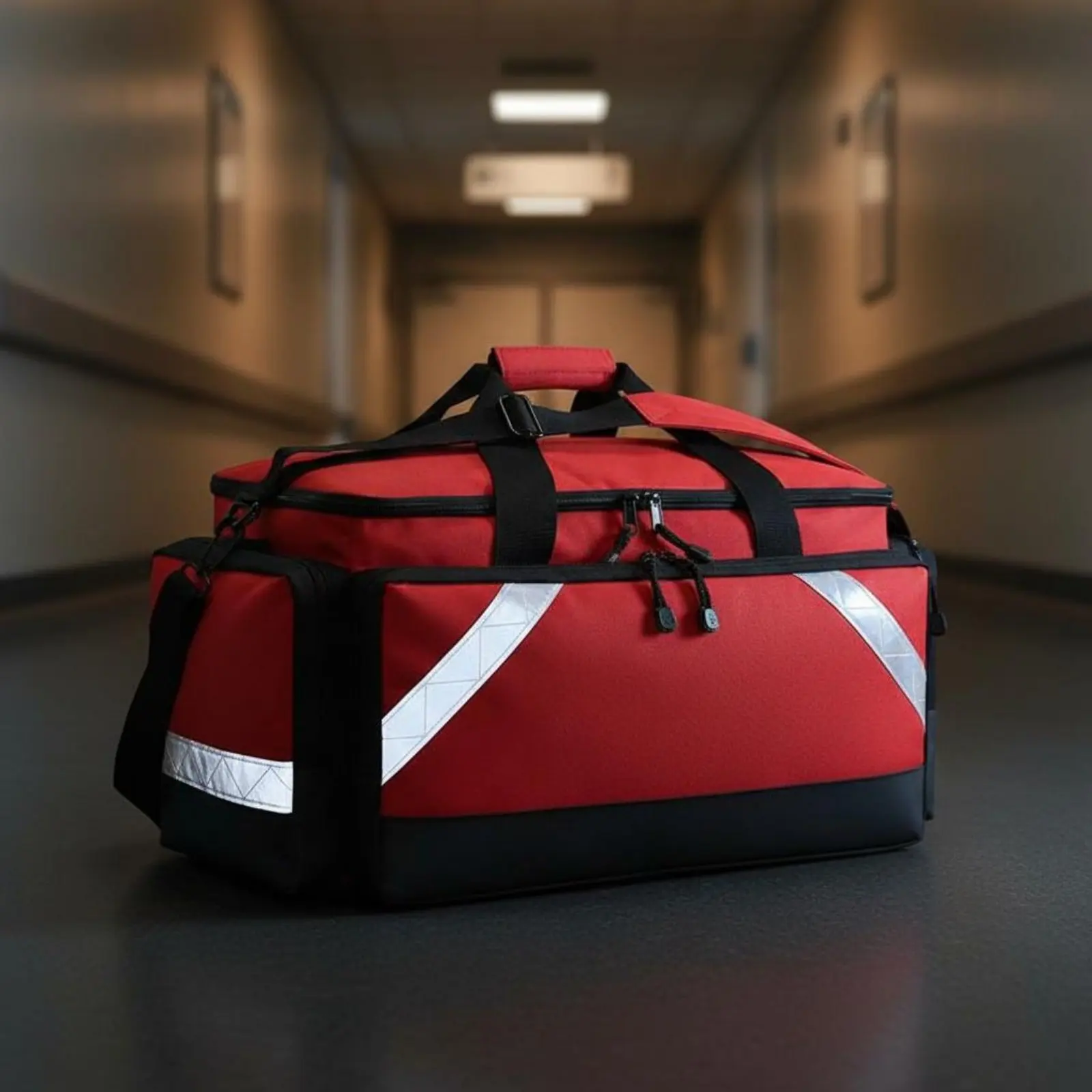 Rapid Emergency Bag Sturdy Waterproof Rescue Backpack EMS Emergency Medical Backpack Portable Reflective Strips for Ambulance