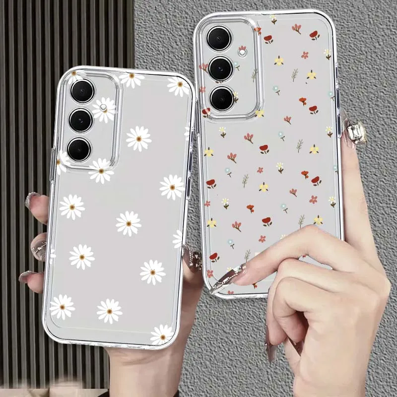 

Daisy Cherry Design Phone Case For Samsung Galaxy S26 S25 S24 S23 S22 S21 S20 S10 Lite FE Edge TPU 5G Transparent