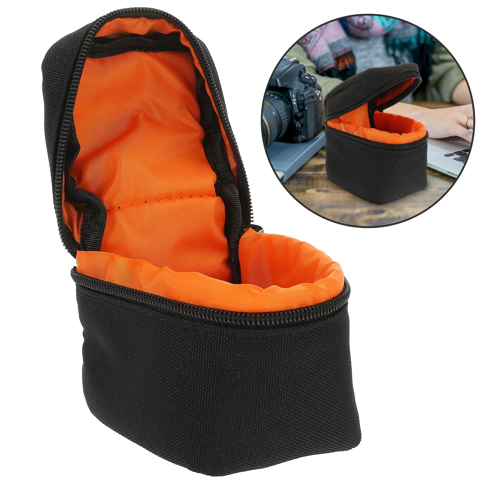 

Camera Lens Bag Portable Compact Shockproof Protective Padded Zipper Storage Pouch for Travel Camera Lens Shockproof Bag