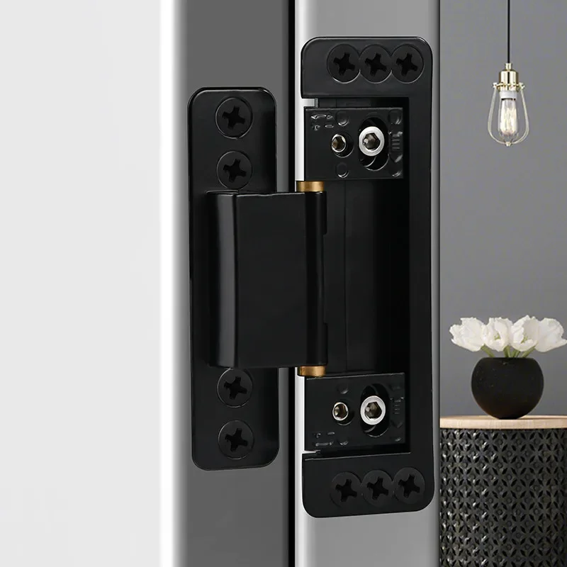 Invisible hinge narrow frame for aluminum wooden door glass profile wooden two-dimensional adjustable