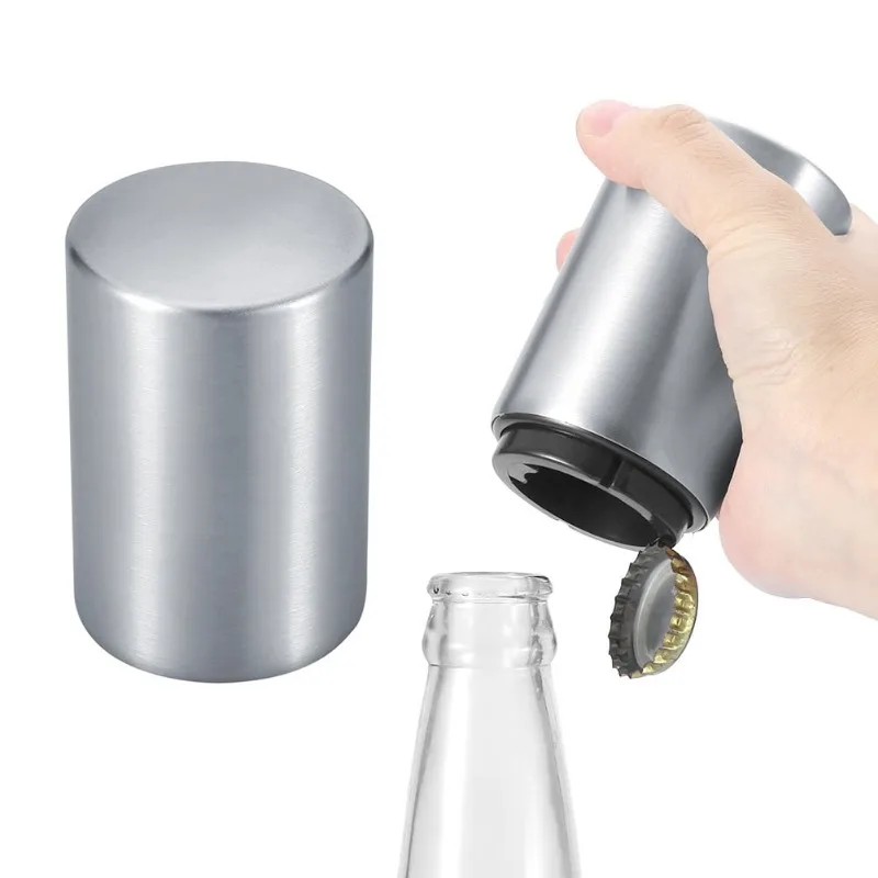 Beer Bottle Opener Automatic Stainless Steel Quick Pop The Top Can Openers By Magnet Catching for Home Bar and Parties