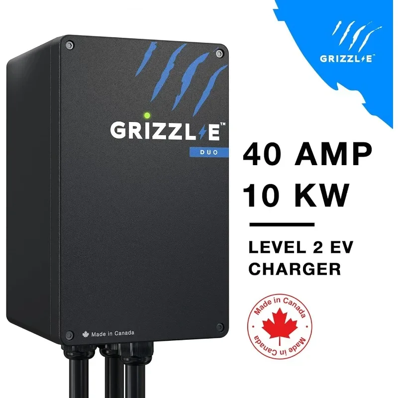 Two 24 feet Premium Cables  Grizzl-E Duo Level 2 Plug in EV Charger, up to 40 Amp,