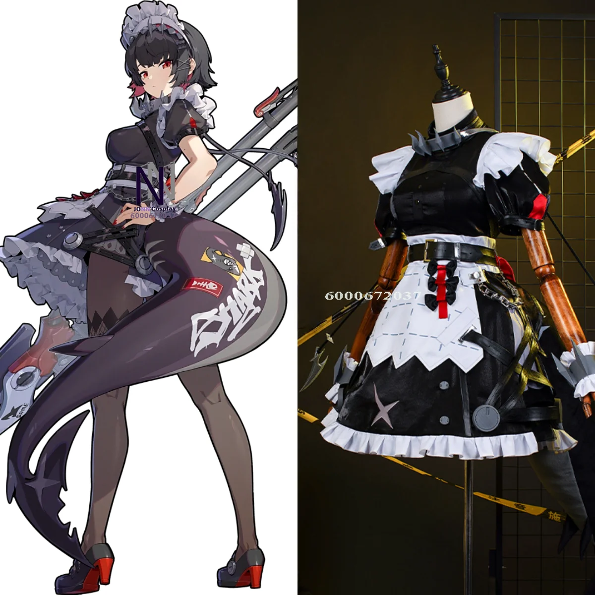 

Hot Game Zenless Zone Zero Cosplay Costume Anime Ellen Joe Role Playing Black Dress for Women Comic Con Halloween Party Suits