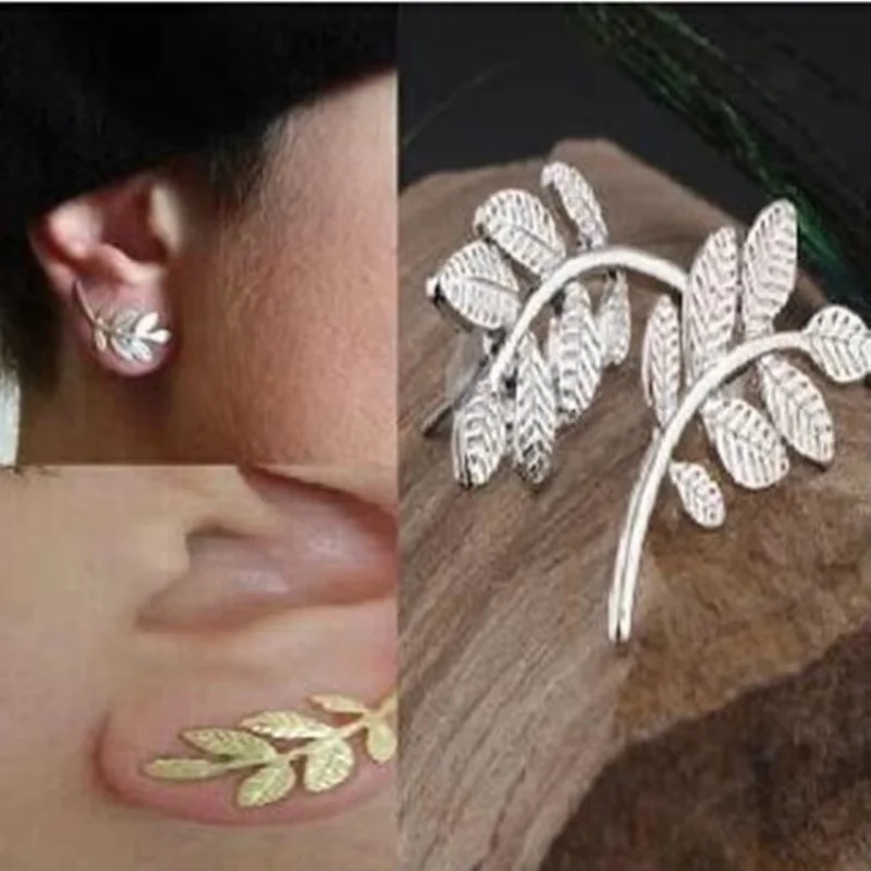 2025 New golden Earrings Trees Earrings Women Fashion Fashion Wholesale Leaves Simple Stud Earrings Sales