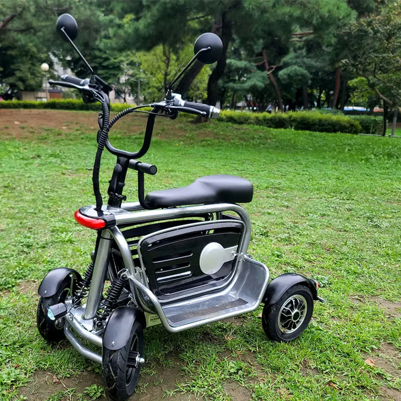 400W/800W Lightweight Electric Mobility Cargo Tricycles Folding 10Ah 15Ah 20Ah Mobility Scooters Electric 4 Wheel With Basket