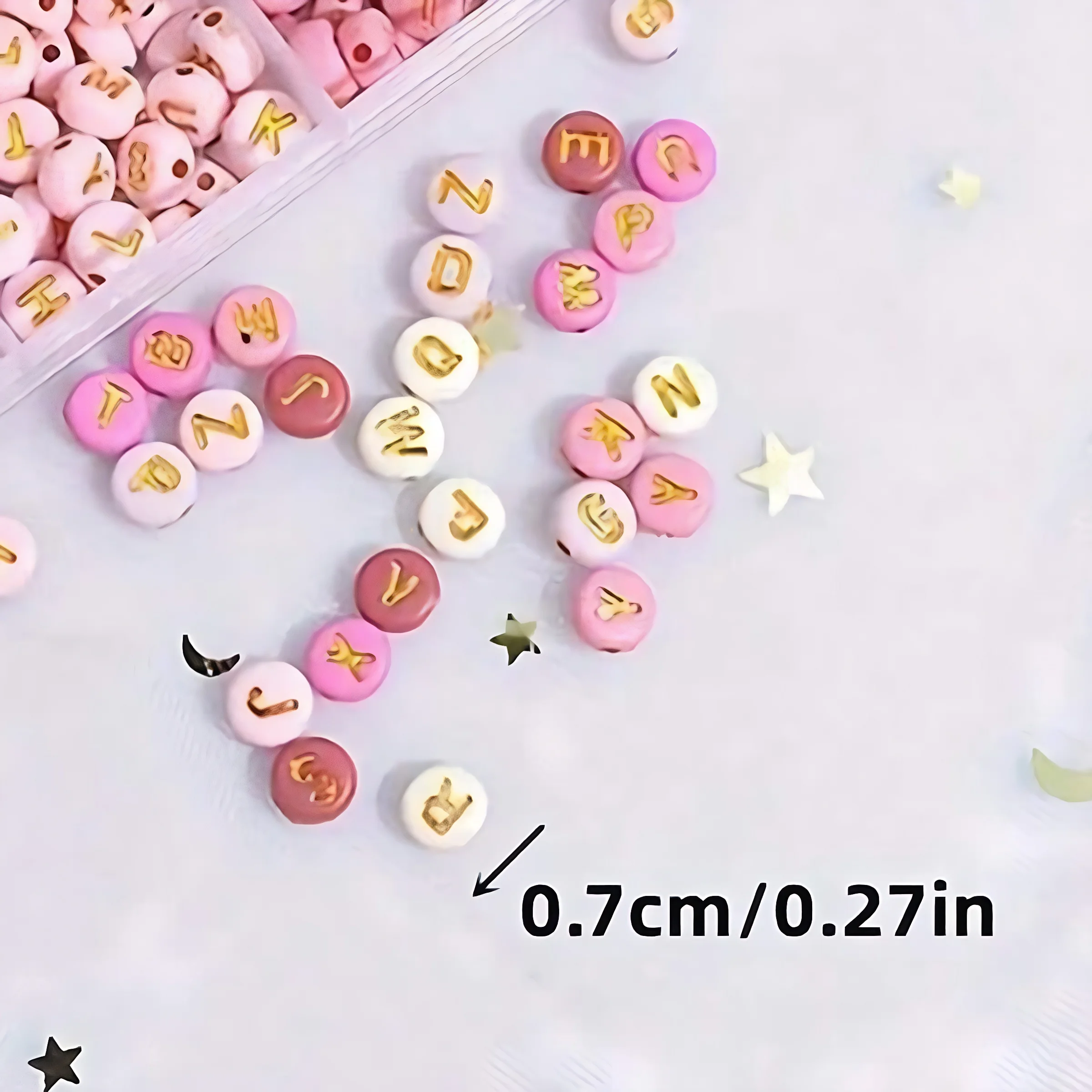 505/205pcs 7mm Pink Red Beads, Heart-Shaped Beads, Letter Beads Combination, Valentine's Day DIY Bead Jewelry Making Supplies