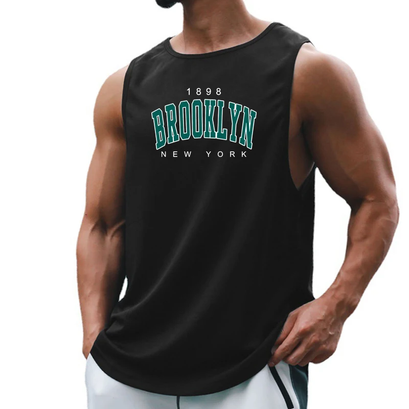Summer Men New Fashion Quick-drying  Tank Sports Quick Dry Vest Mesh Clothing Jerseys Gym Workout Breathable Iron Weightlifting