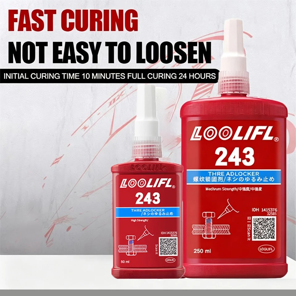 Loctitt 243 Blue Medium Strength Threadlockers Universal Thread Adhesives Waterproof Removable for All Metal Threaded Components