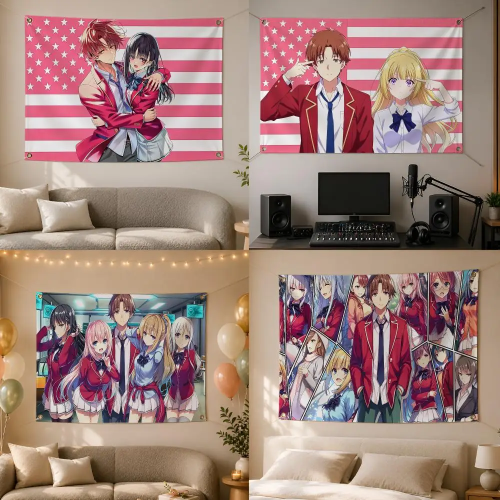 Anime Classroom Elite School Drama Flags Wall Hanging Flag Banner for Bedroom Dorm Party Festival Camping Indoor Outdoor Decor