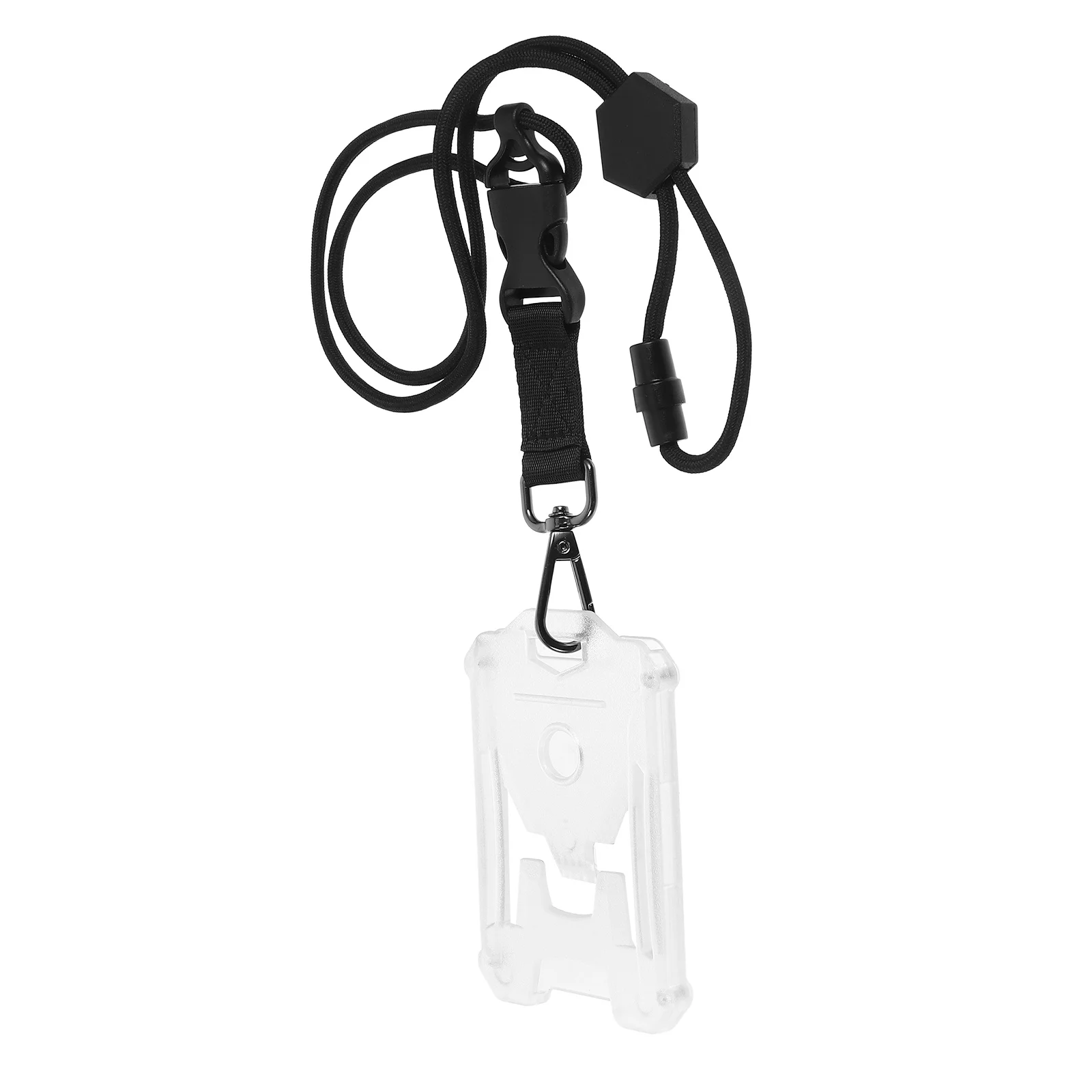 

1pc Id Card Holder Transparent Badge Sleeve Lanyard Neck Strap Protective Cover Reusable Clear Cards Protector Name Tag Case