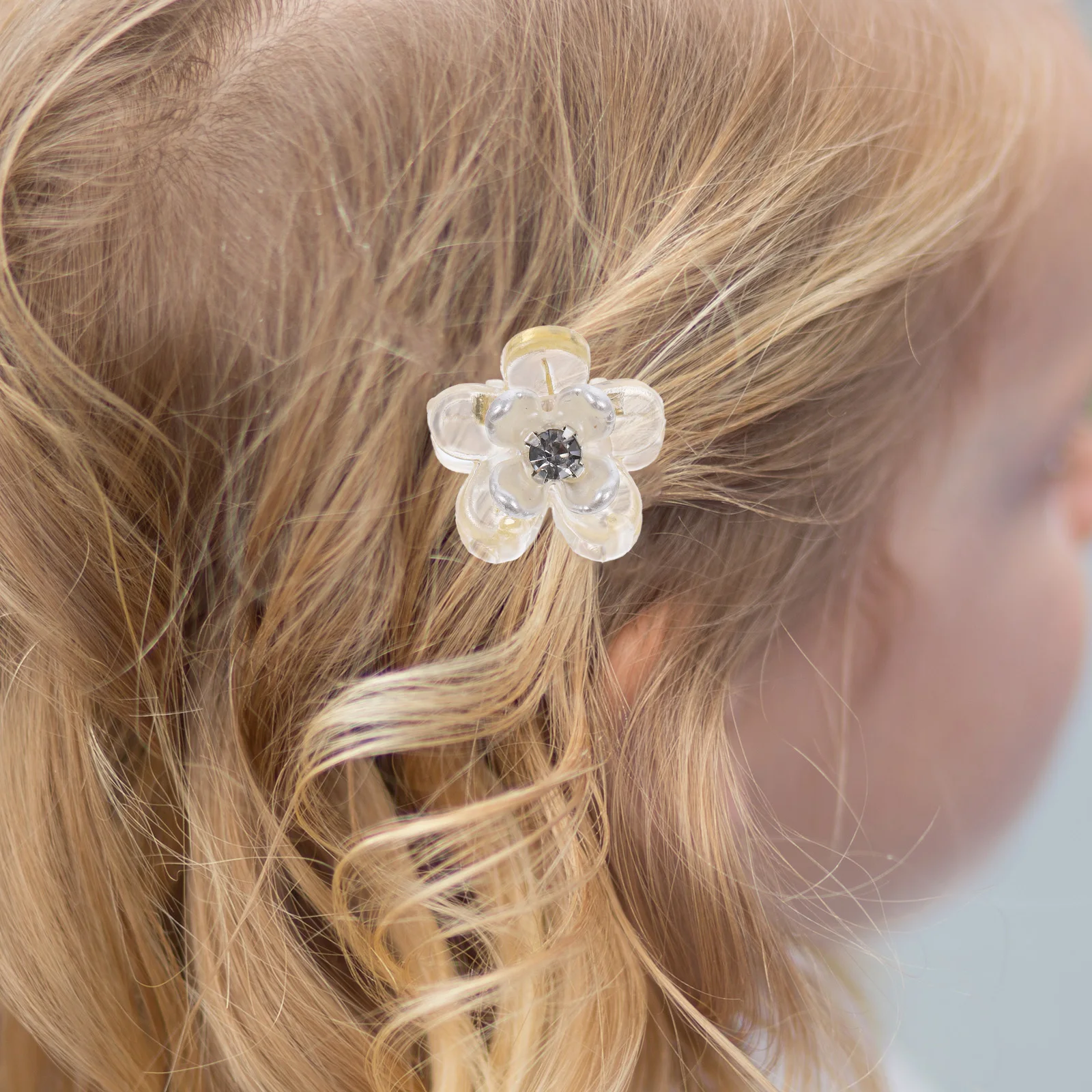 

10pcs Mini Flower Claw Clips Small Grip Hair Jaw Clips Big Buckle Fixers Lightweight for Girls Women Toddler Baby Kids