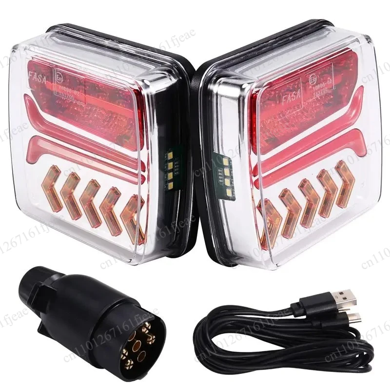 12V 24V Magnetic Rear Brake  1 Set Wireless LED Tail Ligh Signal Light Warning Lamp for Trailers RV Lorry Caravan Trucks Car