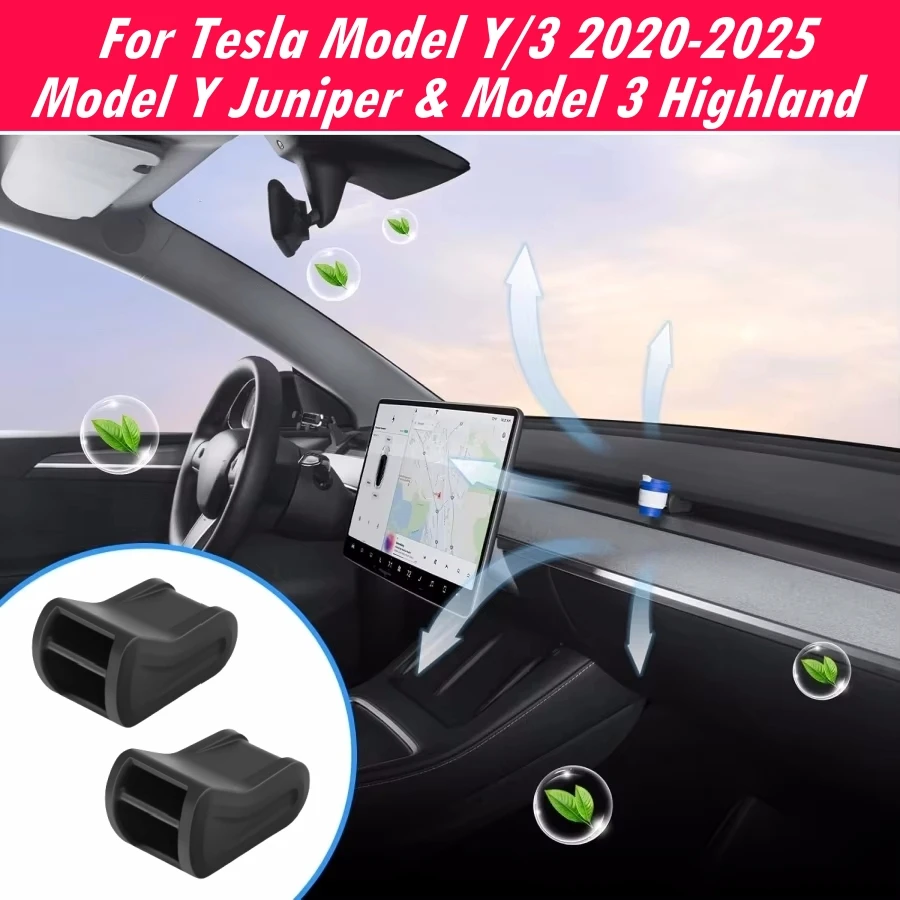 Silicone Air Freshener Adapter for Tesla Model Y Juniper & Model 3 Highland 2017-2025 Air Vent Clamps (Air Freshener Not Include